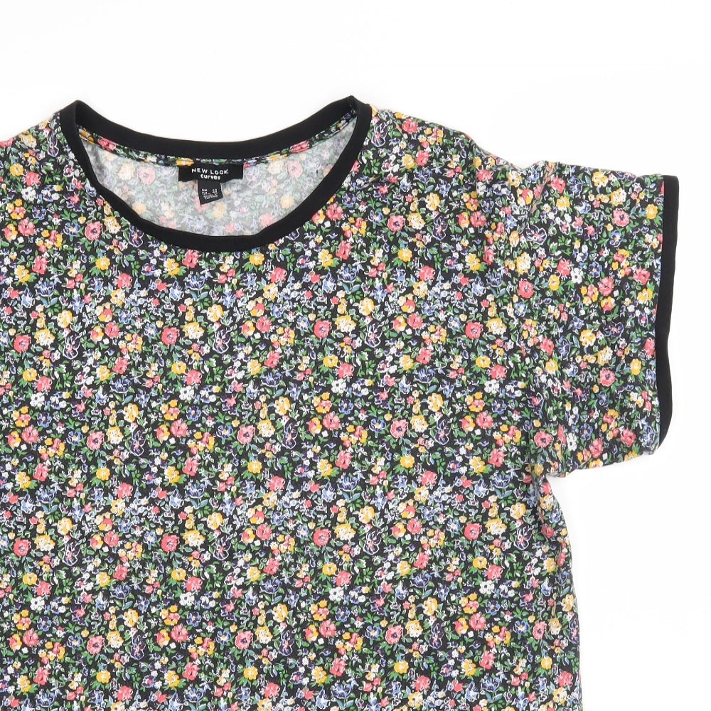 New Look Womens Black Floral  Basic Blouse Size 20