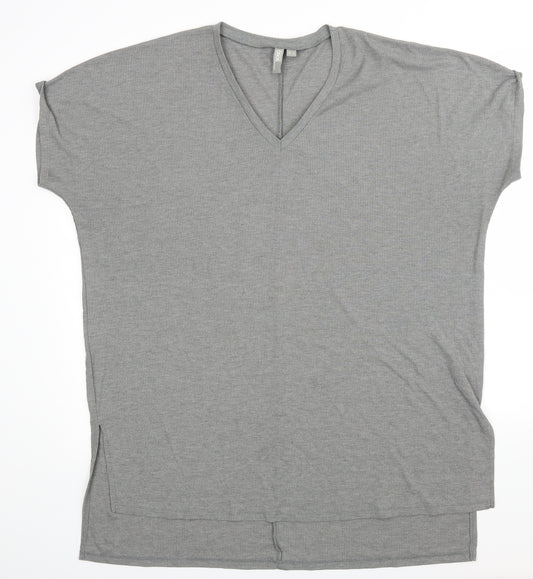 Front view of ASOS women’s grey basic blouse, size UK 18