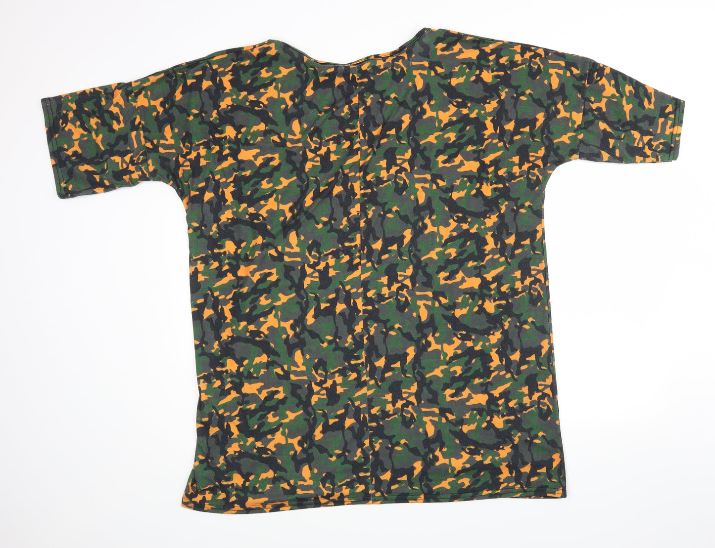PRETTYLITTLETHING Womens Green Camouflage  Basic Blouse Size 12