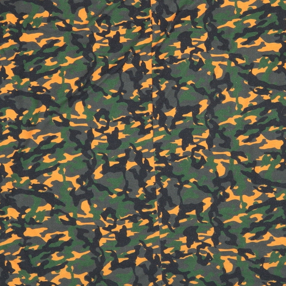 PRETTYLITTLETHING Womens Green Camouflage  Basic Blouse Size 12