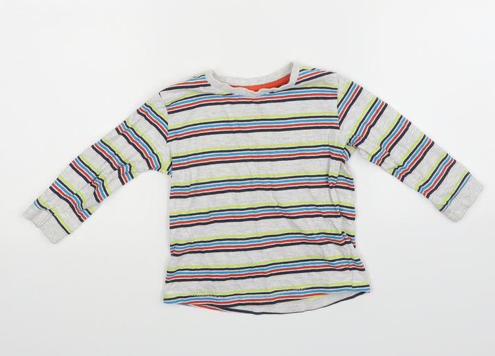 Preworn Baby Grey Striped  Basic T-Shirt Size 18-24 Months