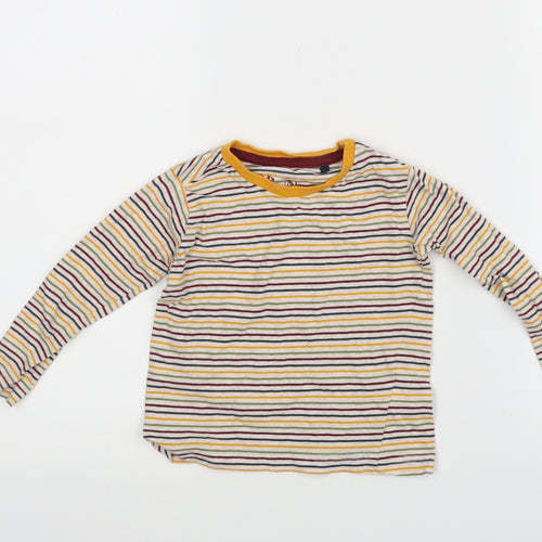 Urban Rascals Baby Beige Striped Rayon Basic T-Shirt Size 9-12 Months