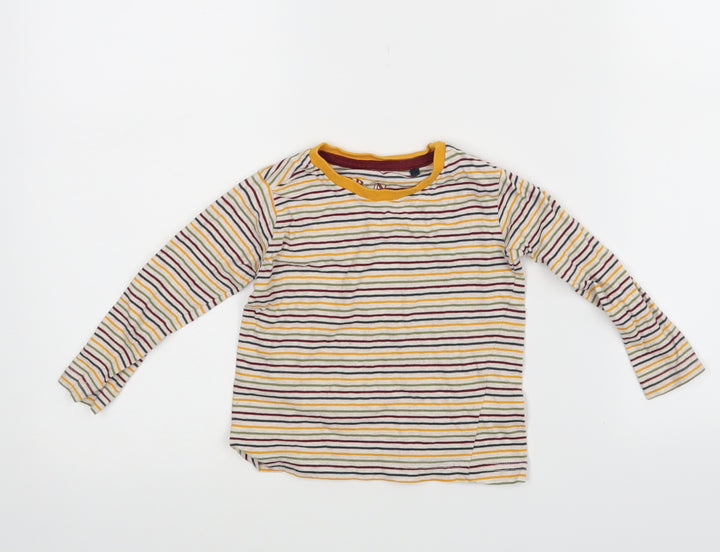 Urban Rascals Baby Beige Striped Rayon Basic T-Shirt Size 9-12 Months
