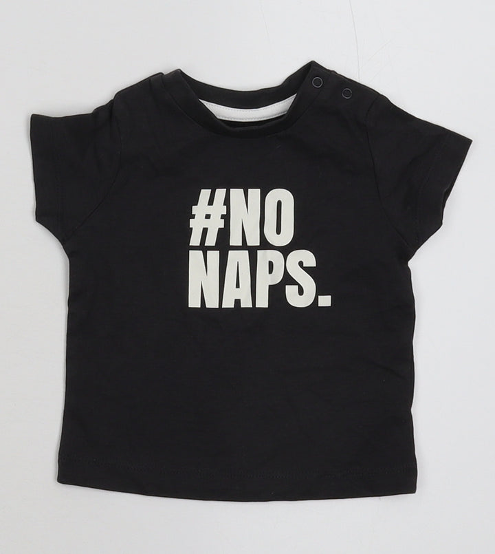 Nutmeg Boys Black   Basic T-Shirt Size 3-6 Months