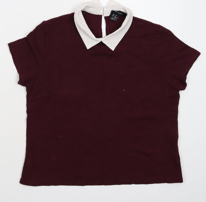 New Look Womens Red Pullover Jumper Size 10