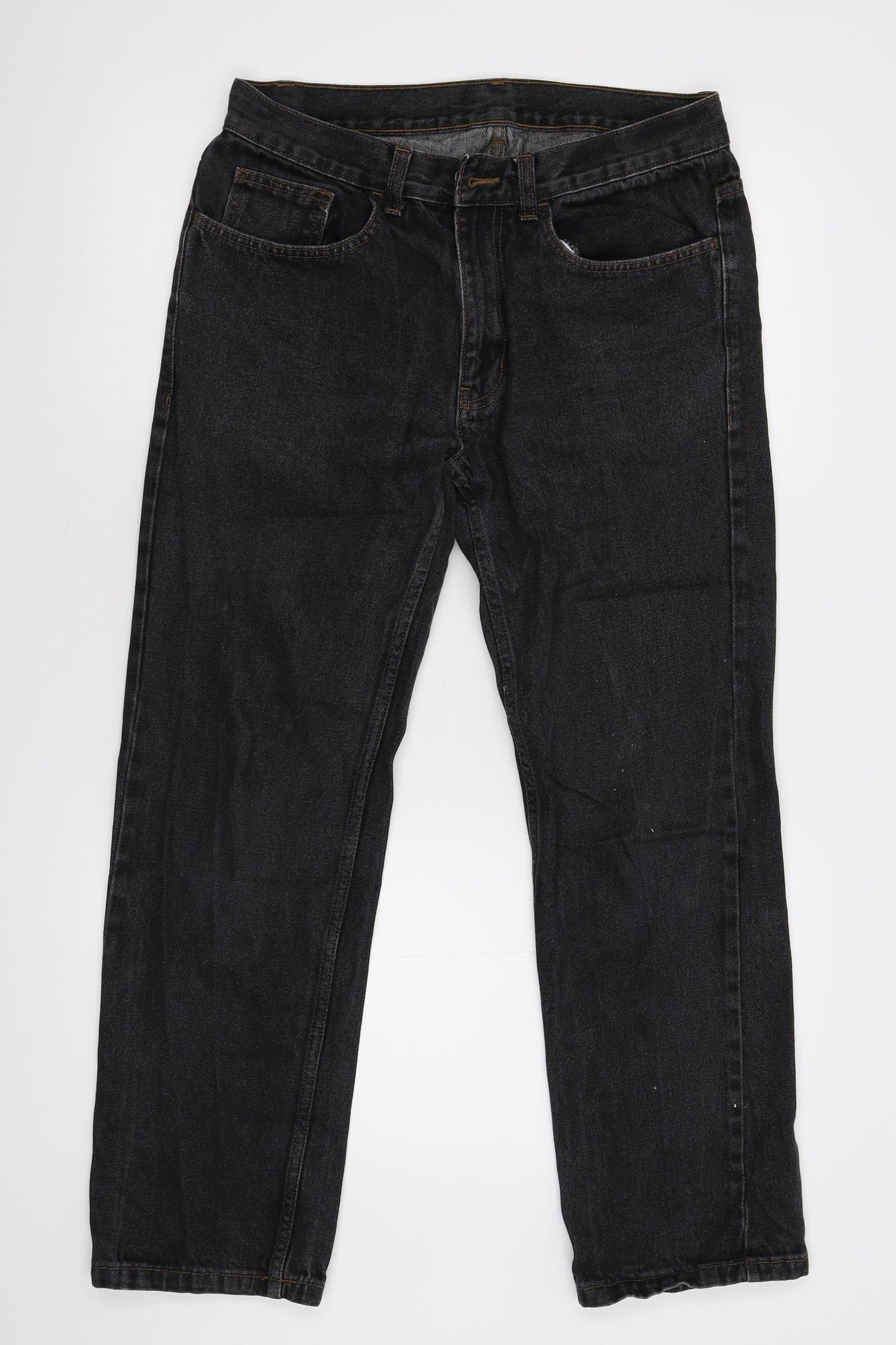 George Mens Black  Denim Straight Jeans Size 32 L30 in
