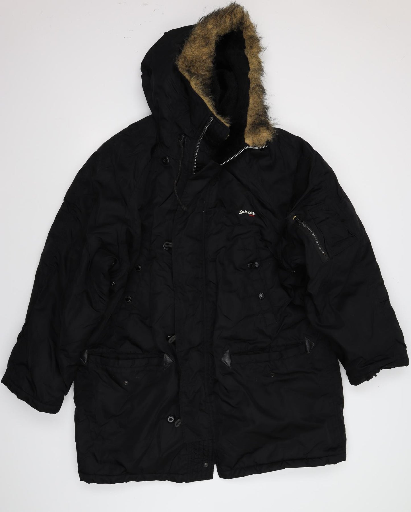 SCHOTT Womens Black   Parka Coat Size L  - Extreme cold weather
