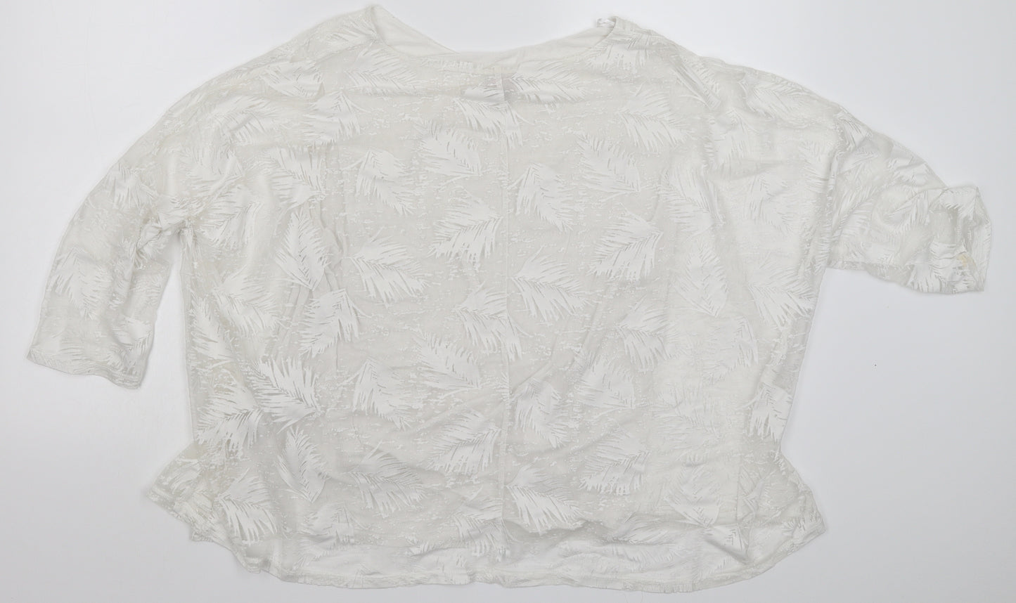 Phase Eight Womens White Floral  Pullover Jumper Size 18