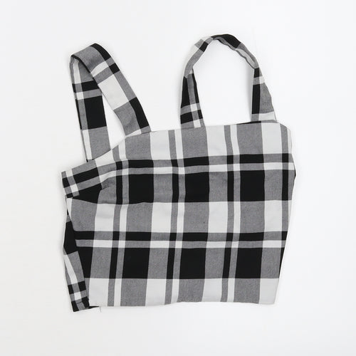 TALLYWELL Womens Black Check  Cropped Tank Size XS