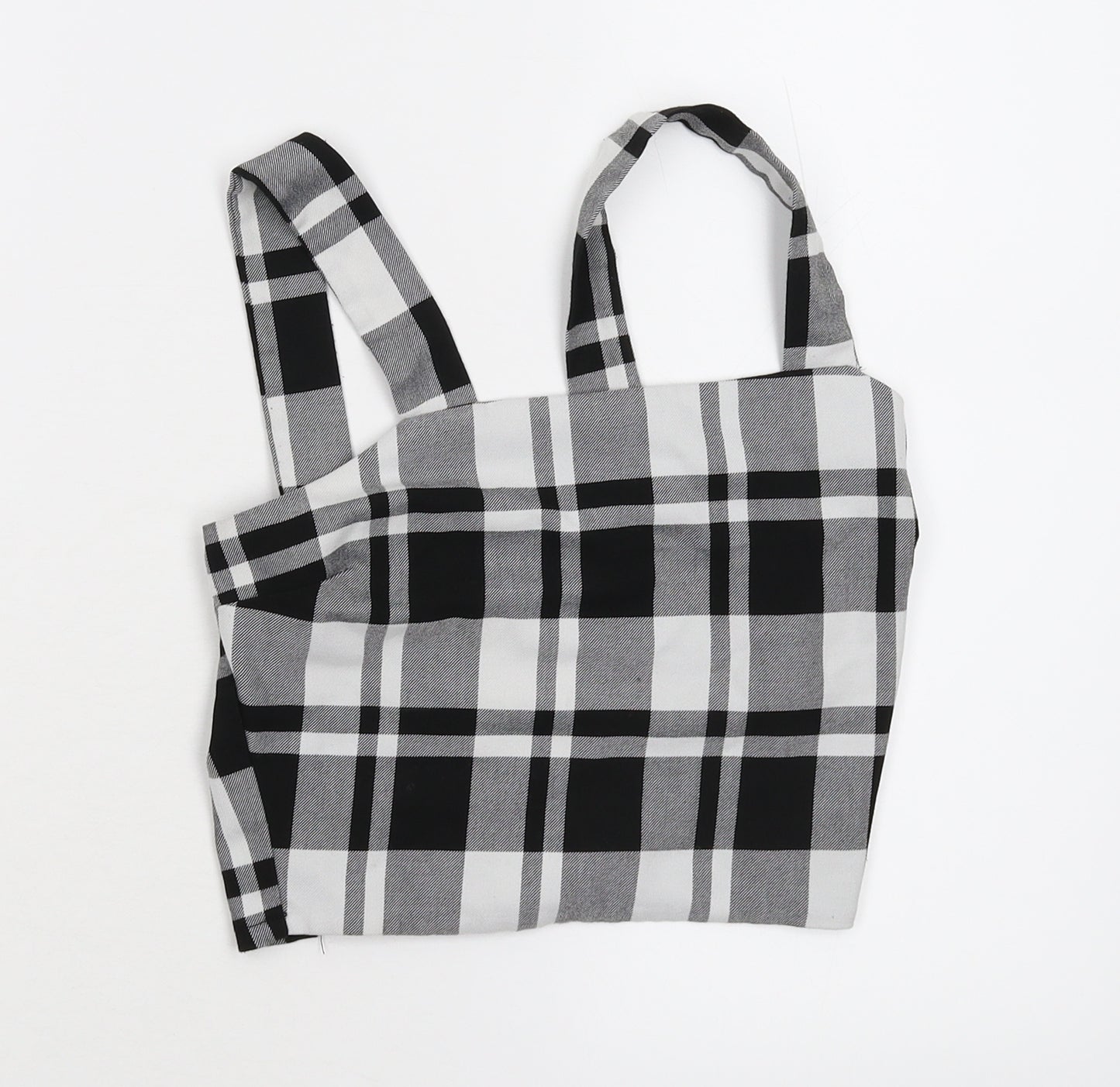 TALLYWELL Womens Black Check  Cropped Tank Size XS