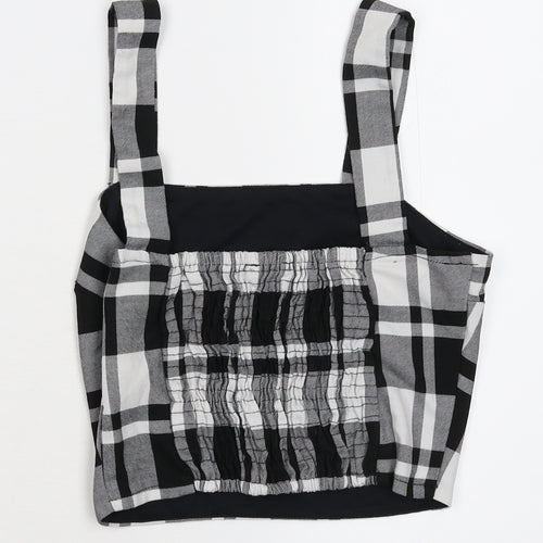 TALLYWELL Womens Black Check  Cropped Tank Size XS