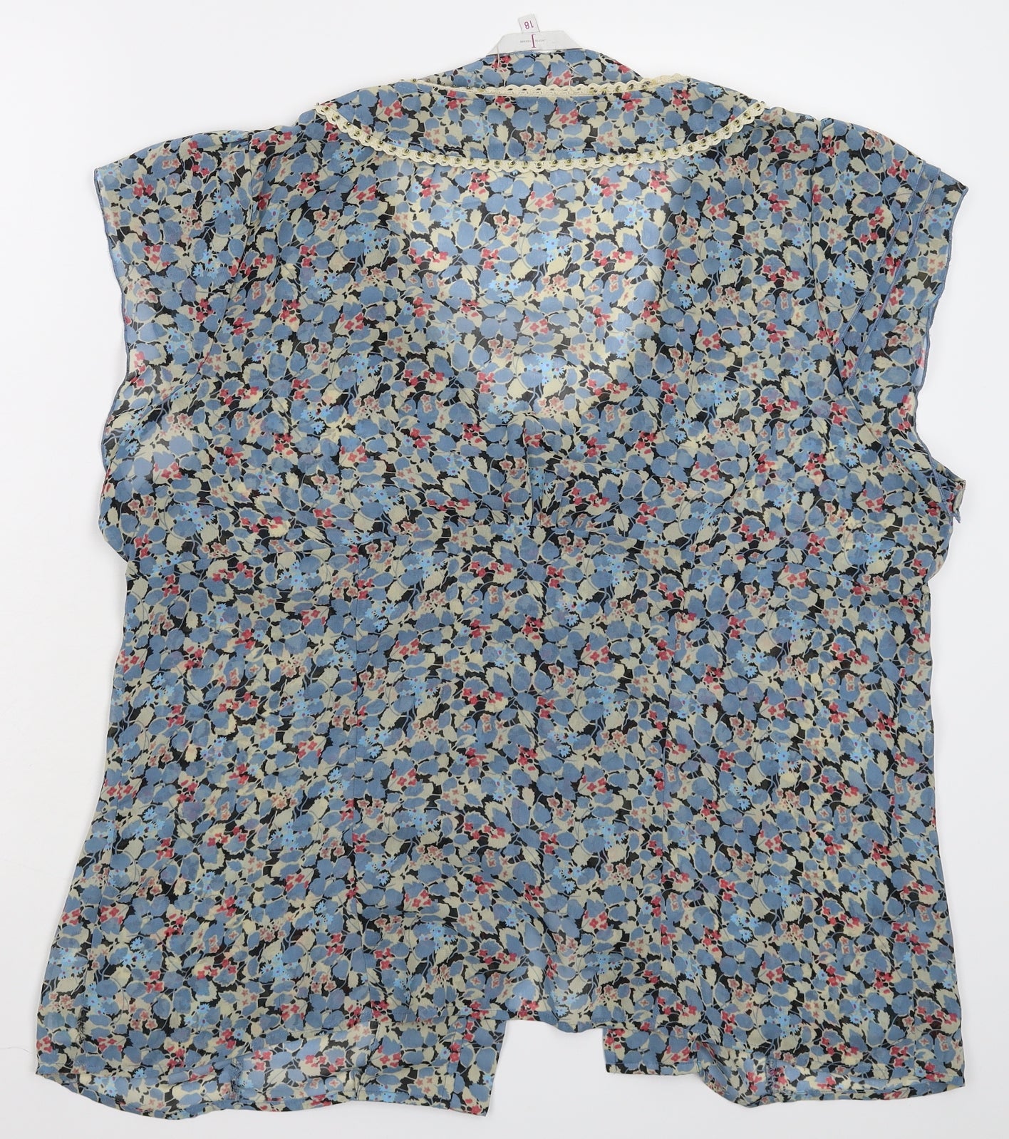 Jasper Conran Womens Blue Floral  Basic Blouse Size 18
