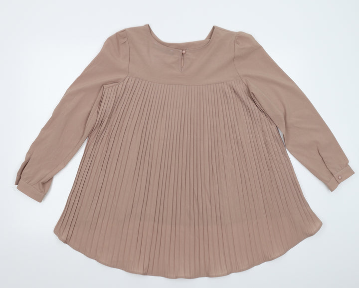 Zanzea Womens Beige   Camisole T-Shirt Size 12
