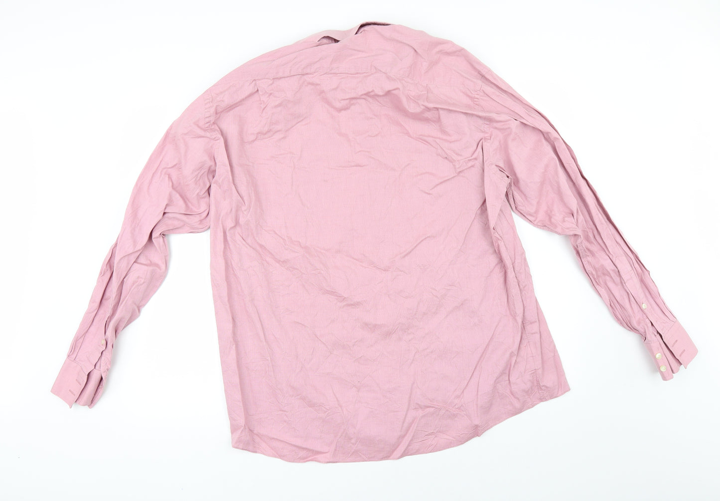 Marks and Spencer Mens Pink    Button-Up Size 17.5