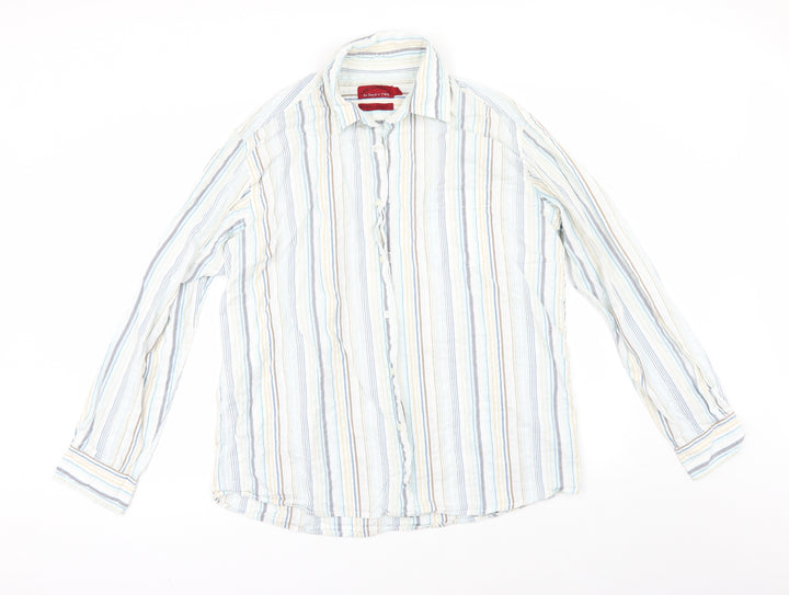 Bar Harbour Mens Multicoloured Striped   Button-Up Size L