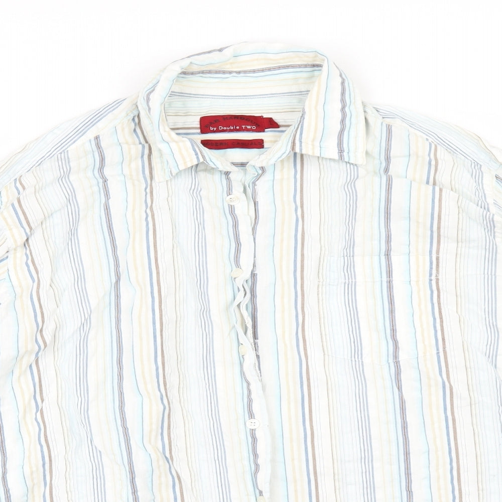 Bar Harbour Mens Multicoloured Striped   Button-Up Size L