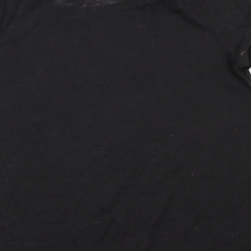 PEP&CO Womens Black   Basic T-Shirt Size 16  - LACE EDGES