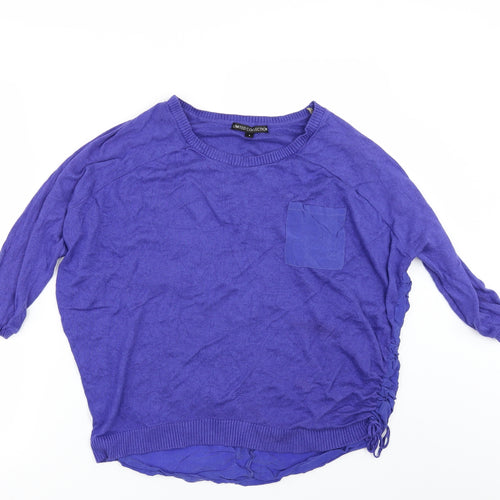 Marks and Spencer Womens Purple   Pullover Jumper Size S  - Gathered Sides