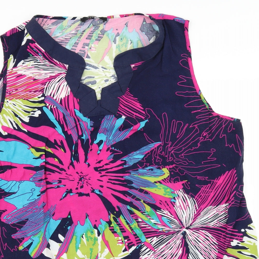 George` Womens Blue Floral  Tunic Blouse Size 24