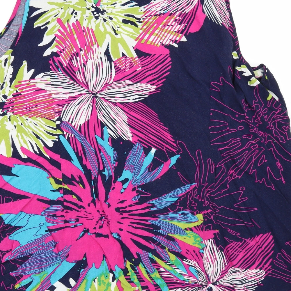 George` Womens Blue Floral  Tunic Blouse Size 24