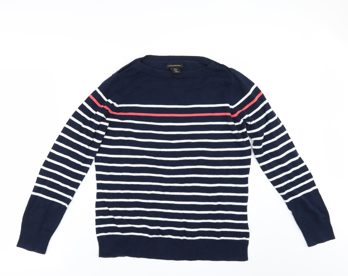 Catherine Malandrino Womens Blue Striped  Pullover Jumper