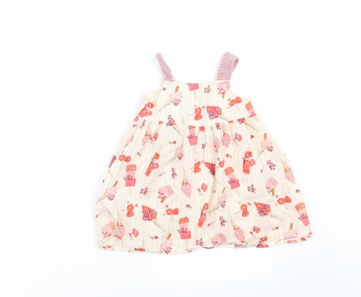 Monsoon Girls Beige Geometric  A-Line  Size 9-12 Months