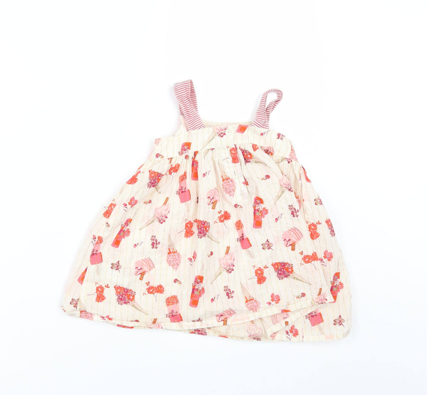 Monsoon Girls Beige Geometric  A-Line  Size 9-12 Months