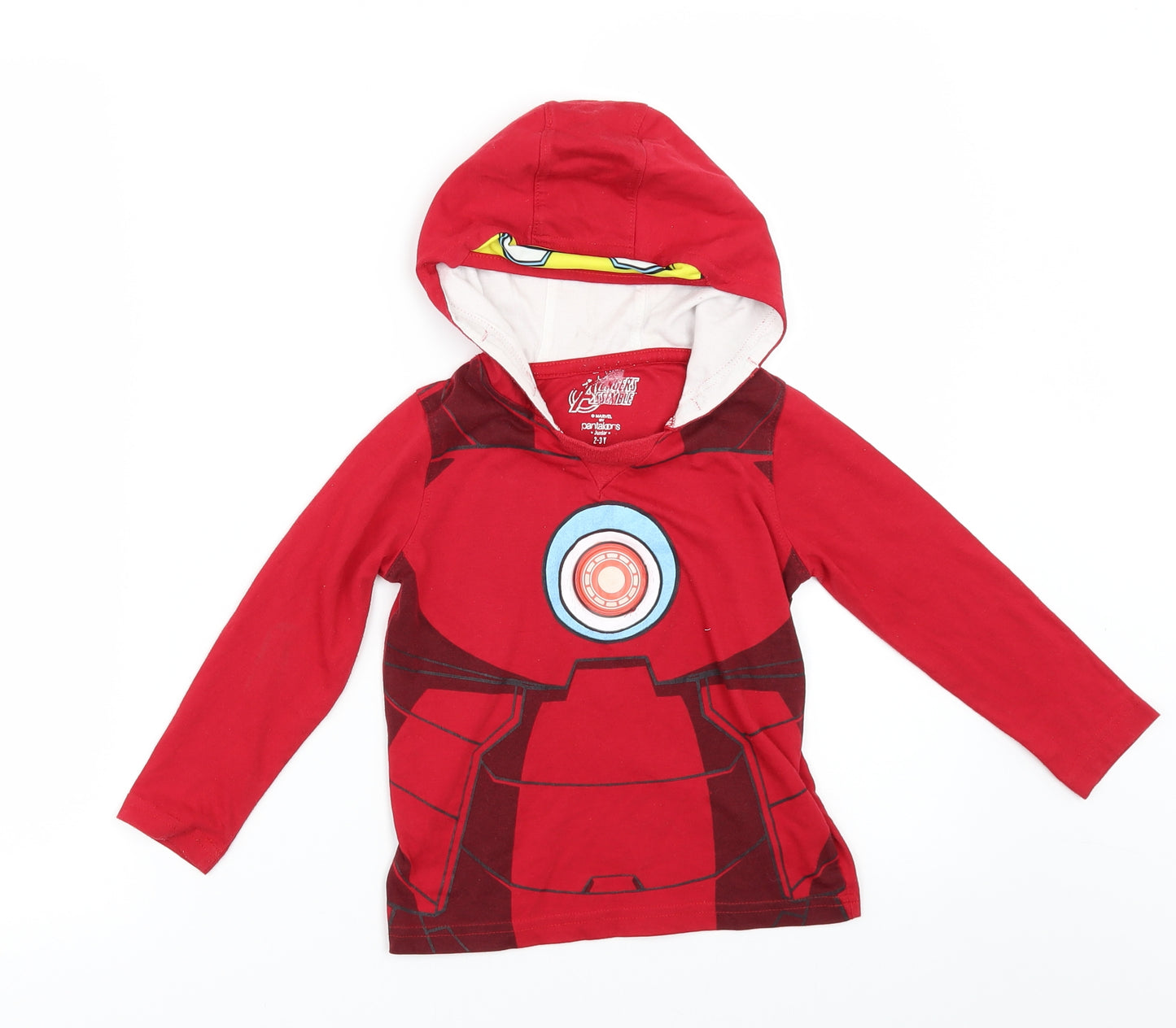 Pantaloons Boys Red   Basic T-Shirt Size 2-3 Years  - marvel