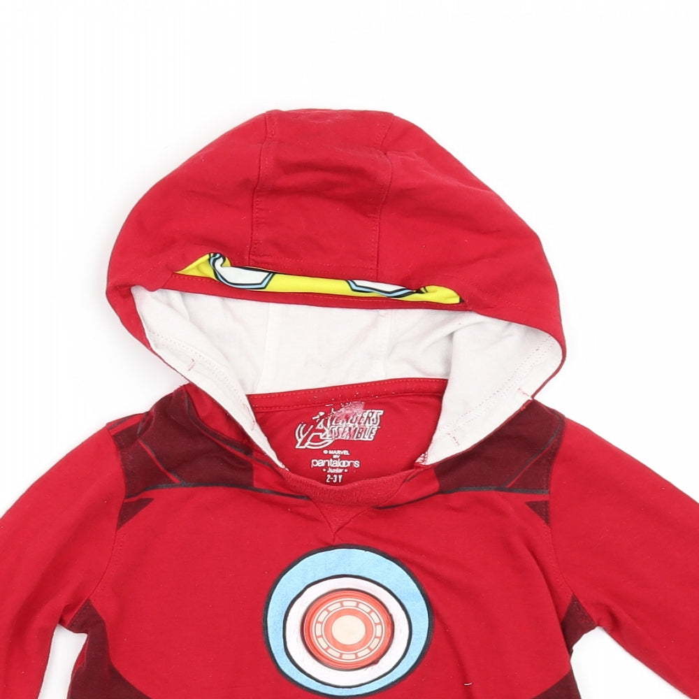 Pantaloons Boys Red   Basic T-Shirt Size 2-3 Years  - marvel