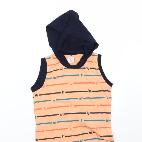 Taeko Boys Orange Striped  Basic T-Shirt Size 2-3 Years