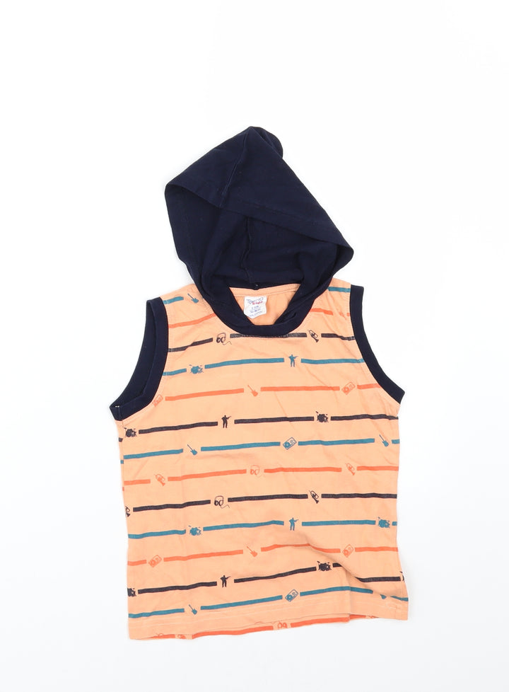 Taeko Boys Orange Striped Basic T-Shirt Size 2-3 Years