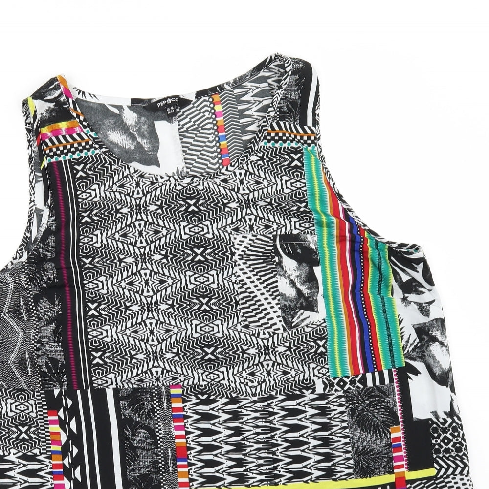 PEP&CO Womens Black Geometric  Camisole Blouse Size 16