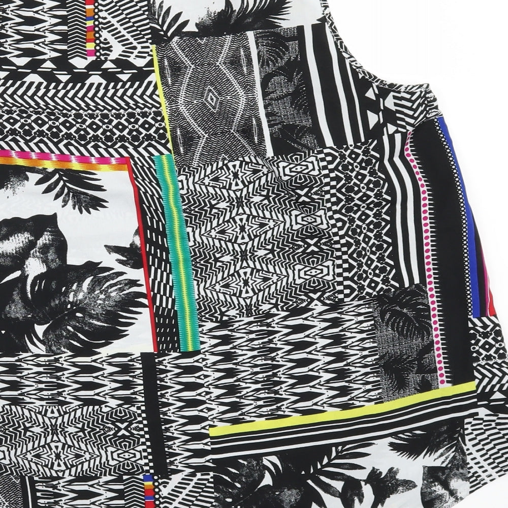 PEP&CO Womens Black Geometric  Camisole Blouse Size 16