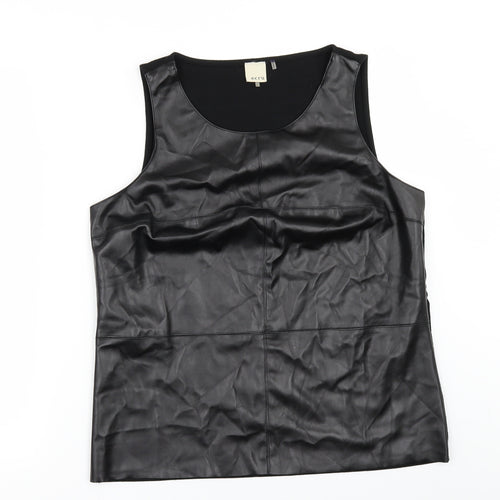 ecru Womens Black   Camisole Blouse Size L  - Leather Effect