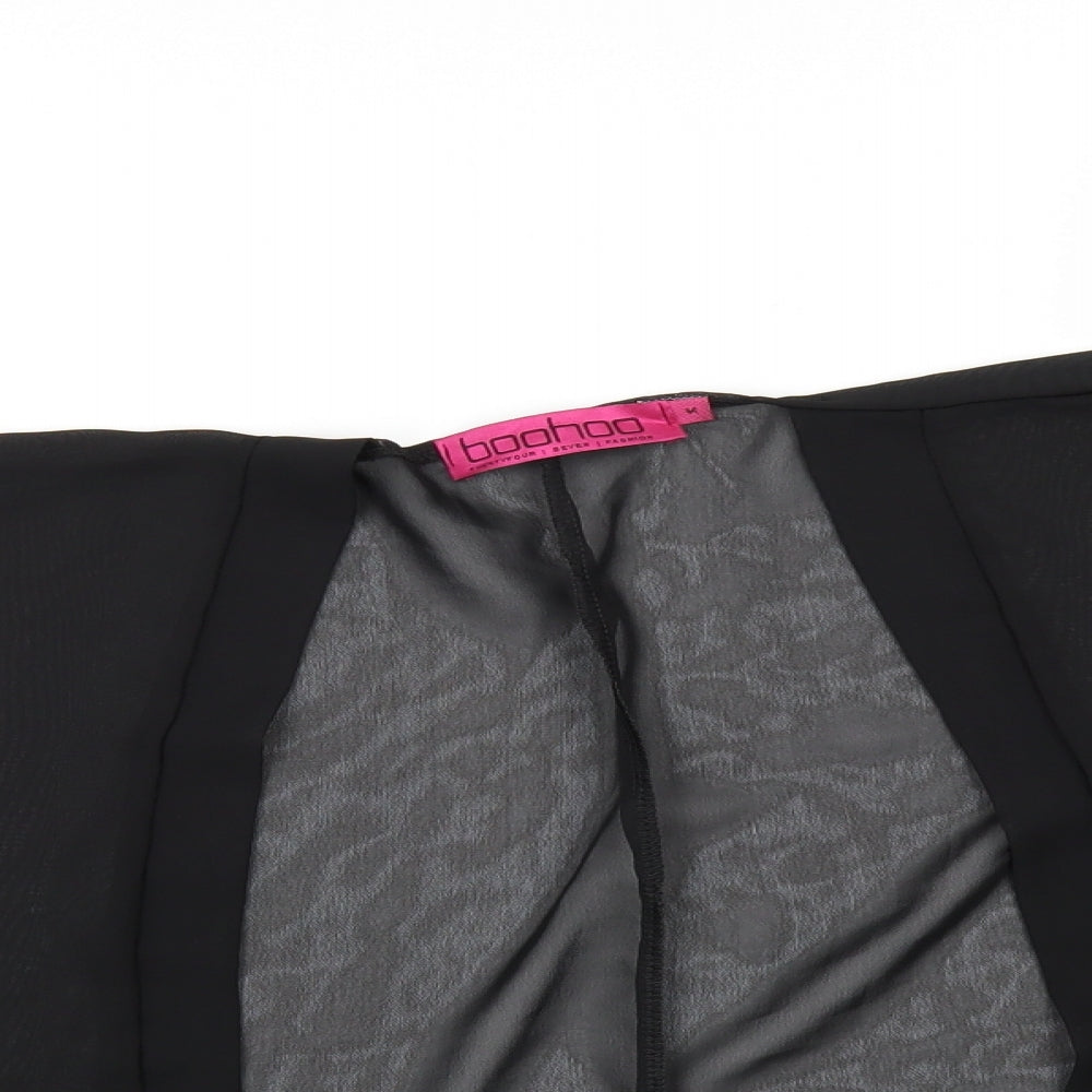 Boohoo Womens Black  Chiffon Shrug Jumper Size M  - oversized