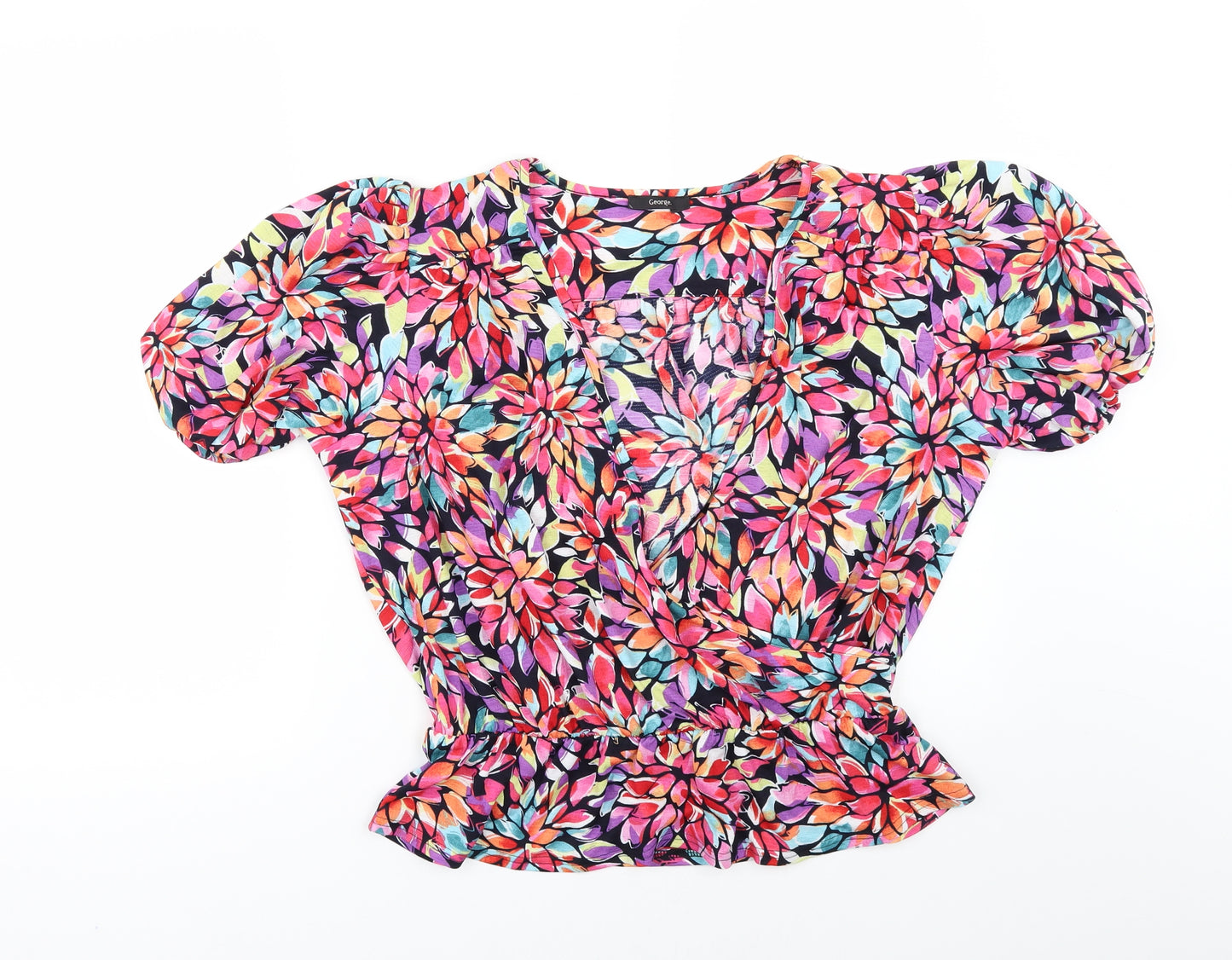 George Womens Multicoloured Floral  Tunic Blouse Size 12