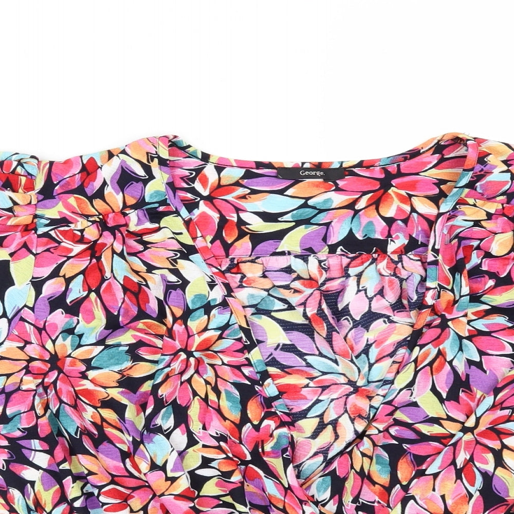 George Womens Multicoloured Floral  Tunic Blouse Size 12