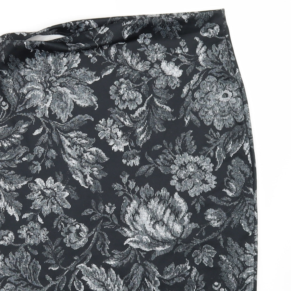 Topshop Womens Grey Floral  Straight & Pencil Set Size 12