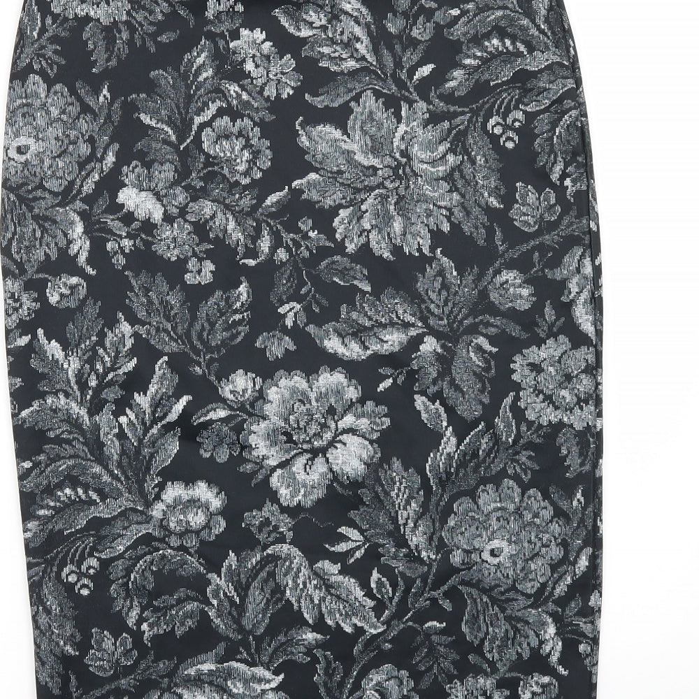 Topshop Womens Grey Floral  Straight & Pencil Set Size 12
