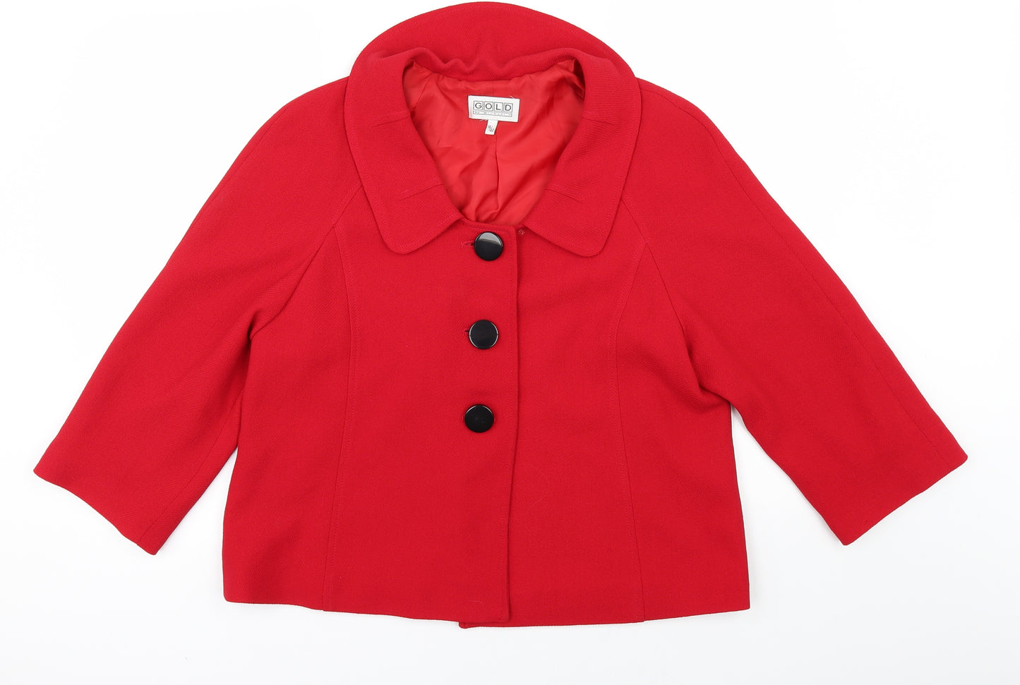 Gold Womens Red   Pea Coat Coat Size 16
