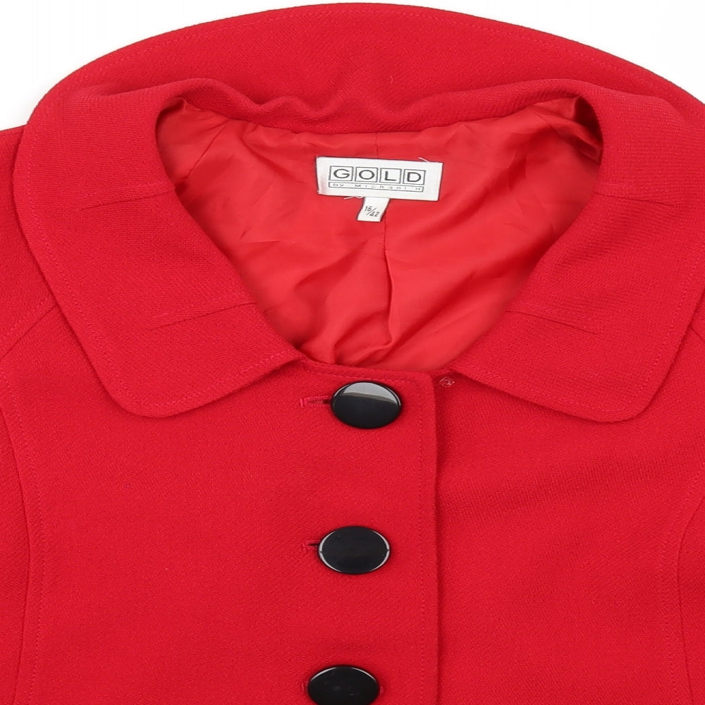 Gold Womens Red   Pea Coat Coat Size 16