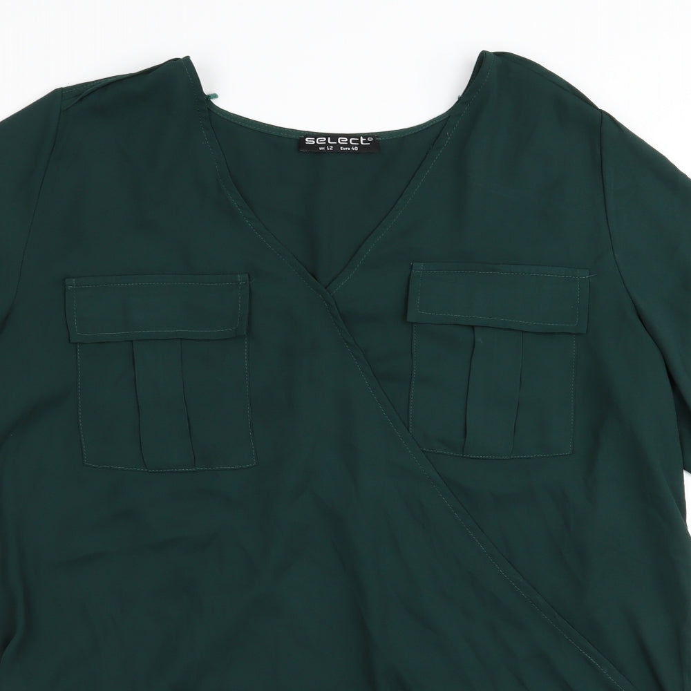 Select Womens Green   Basic Blouse Size 12