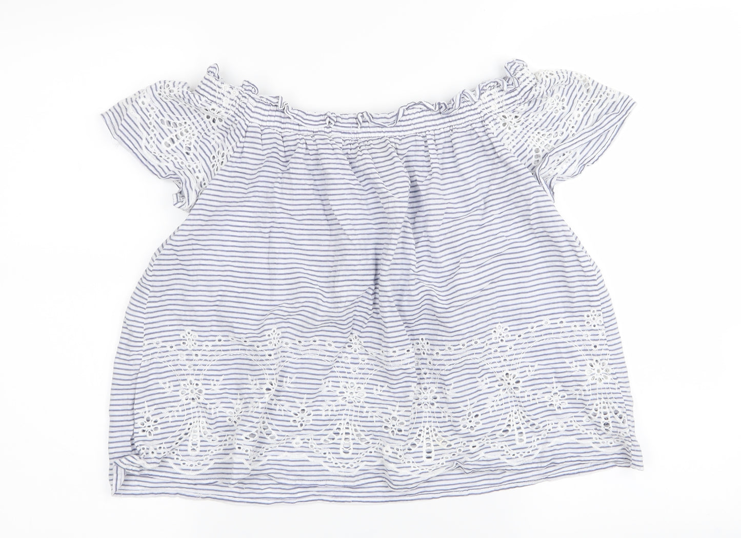 Primark Womens Blue Striped  Basic Blouse Size 4