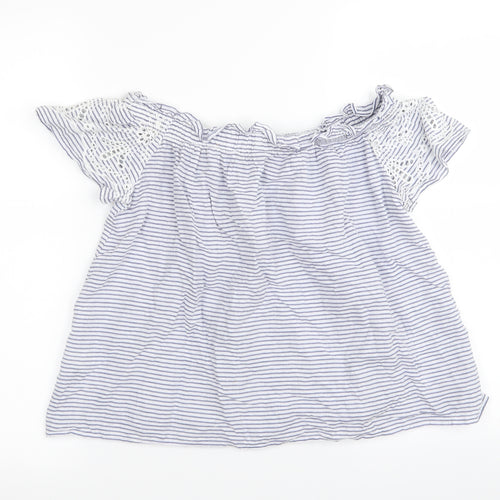 Primark Womens Blue Striped  Basic Blouse Size 4