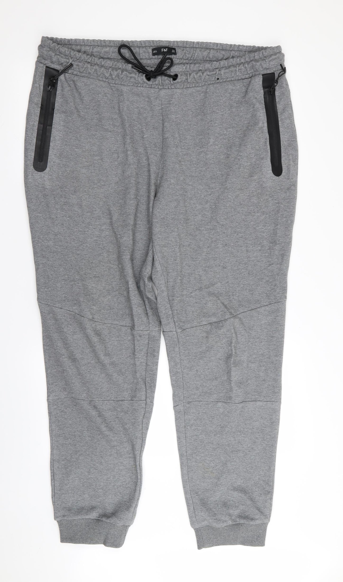 F&F Mens Grey   Jogger Trousers Size XL L30 in - Stretch waistband