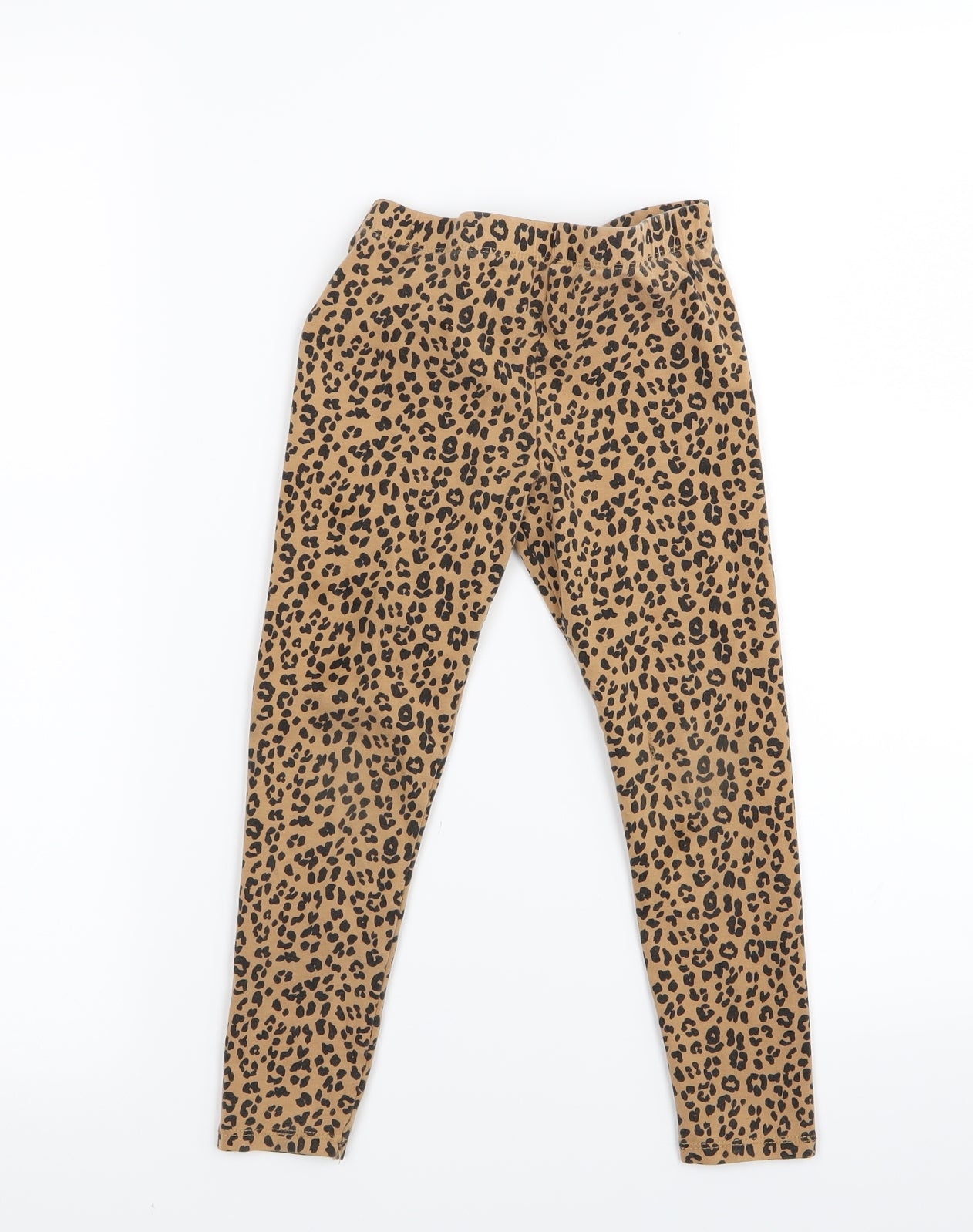 Asda George Girls Brown Animal Print  Jegging Trousers Size 5-6 Years - LEGGINGS