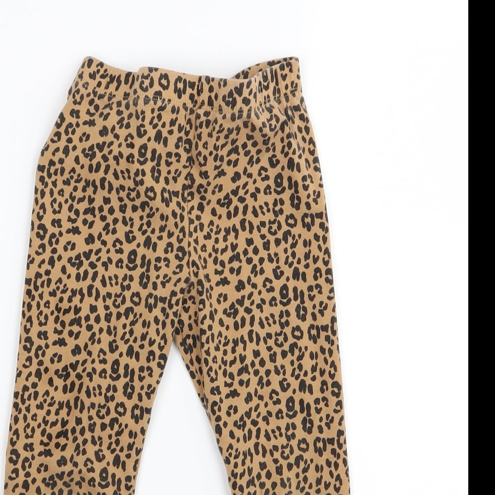 Asda George Girls Brown Animal Print  Jegging Trousers Size 5-6 Years - LEGGINGS