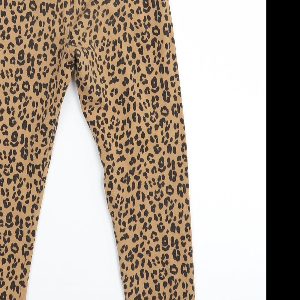 Asda George Girls Brown Animal Print  Jegging Trousers Size 5-6 Years - LEGGINGS