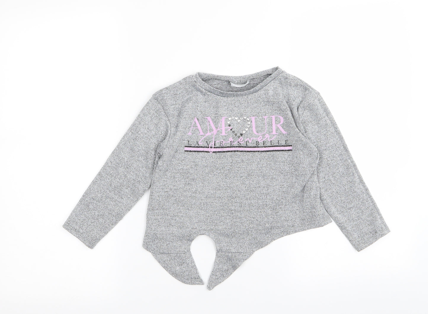 Matalan Girls Silver   Basic T-Shirt Size 5 Years