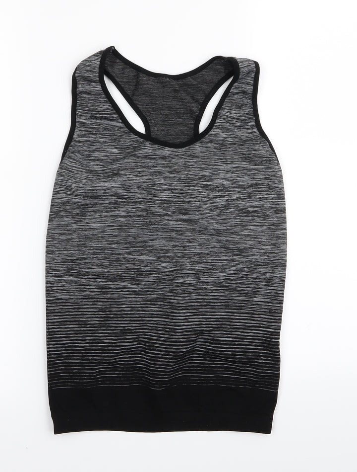 Preworn Womens Black Striped  Basic Tank One Size